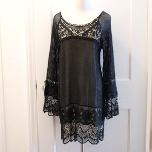 Dallin Chase Kamilo Black Lace Cotton Dress